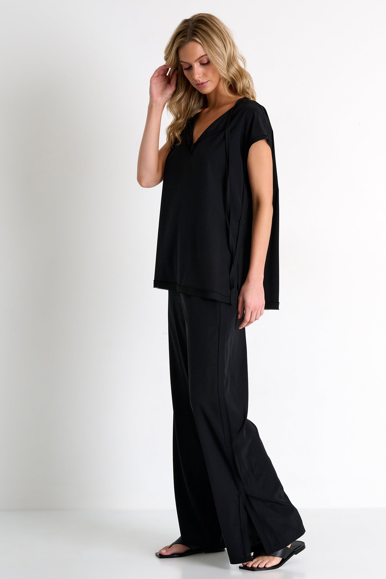 Straight Leg Silk Pants