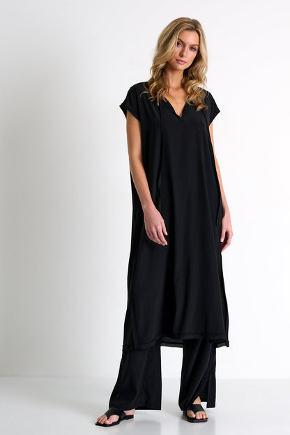 Straight Leg Silk Pants
