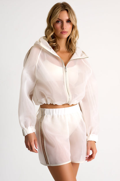 3D Mesh Bomber Jacket