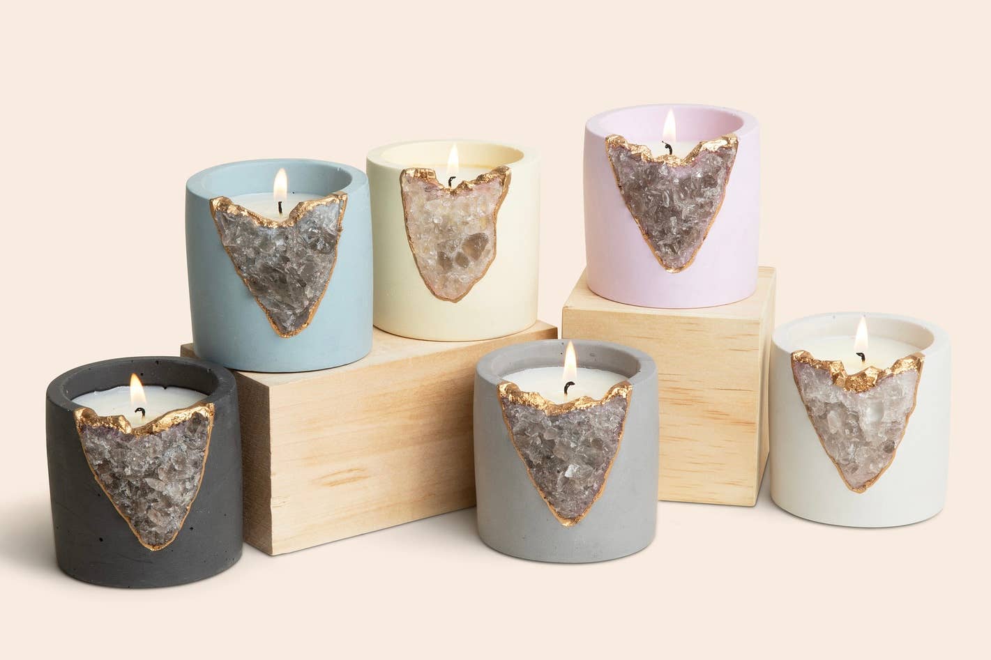 Sweet Musk Geode Candle