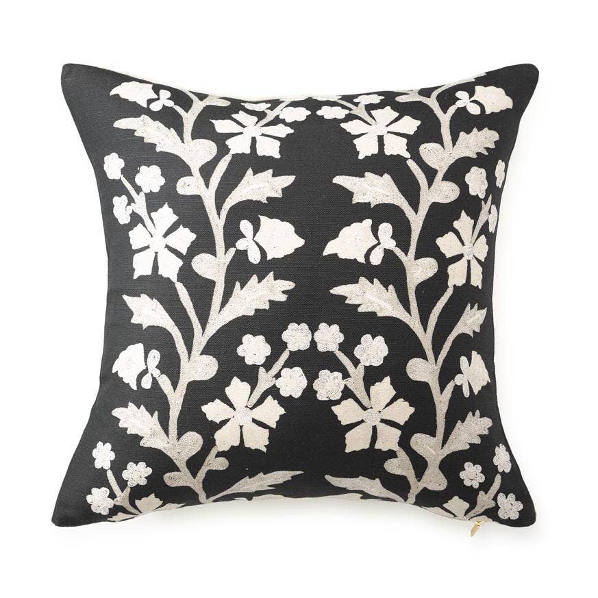 Black Tree of Life Suzani Pillow