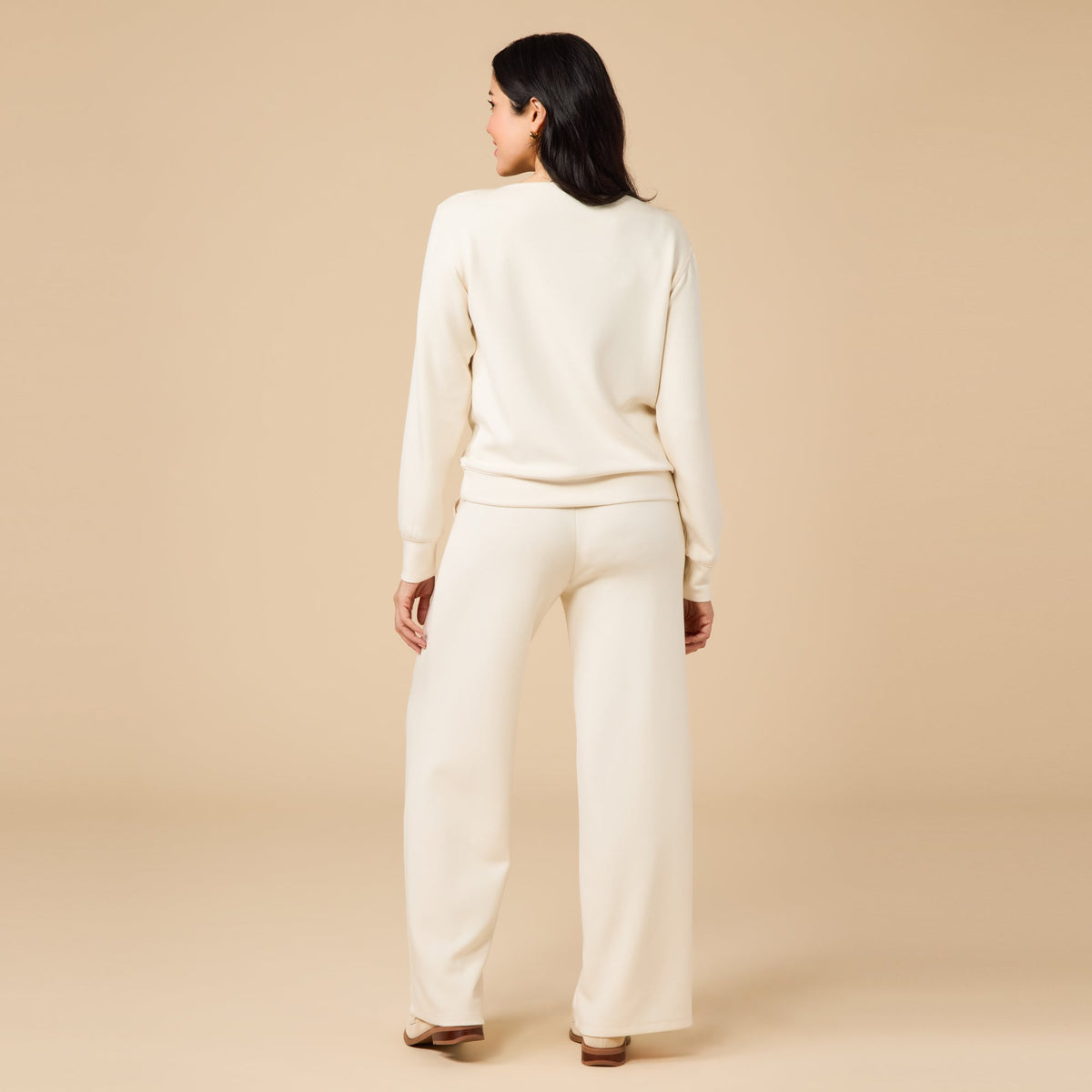 Women's Boat Neck Top & Pintuck Pant Lounge Set