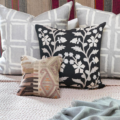 Black Tree of Life Suzani Pillow