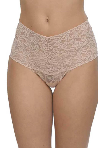 Hanky Panky retro lace thong in chai, available at LaSource in Darien.