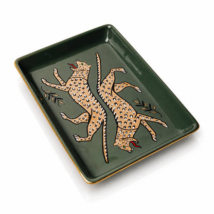 Duo Leopard Ceramic Tray