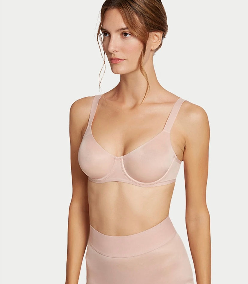 Wolford -Sheer Touch Bra in rose petal, available at LaSource in Darien. 