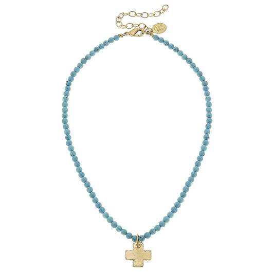 Turquoise Alys Cross Necklace
