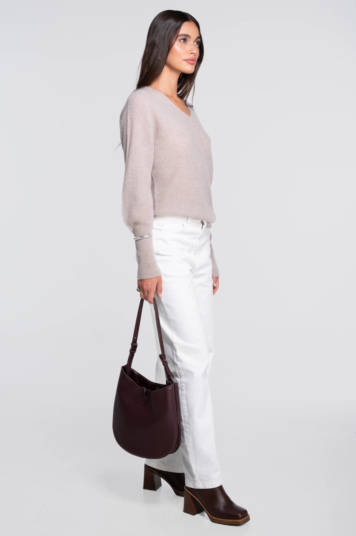 V-Neck Alpaca Sweater