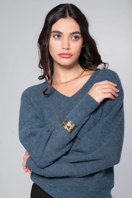 V-Neck Alpaca Sweater