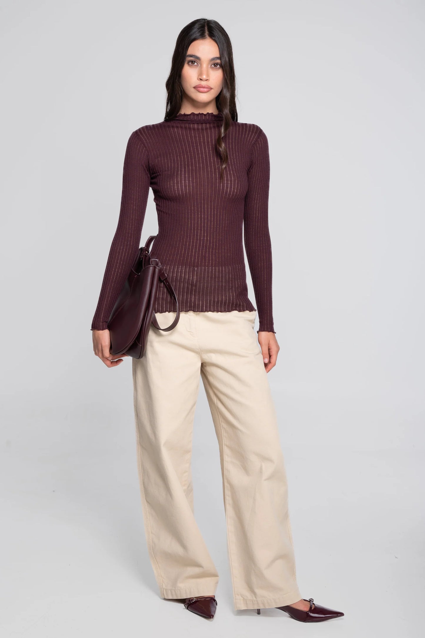 Long Sleeve Mock Neck Sweater