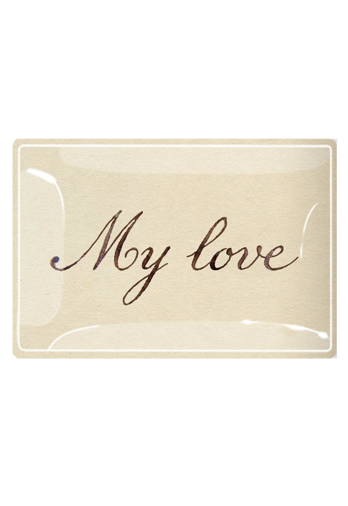 My Love Decoupage Glass Tray