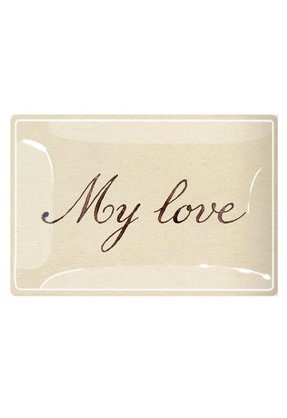 My Love Decoupage Glass Tray