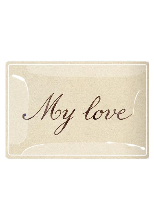 My Love Decoupage Glass Tray