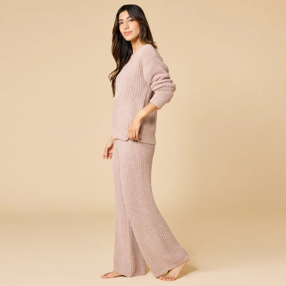Marshmallow Waffle V-Neck Lounge Set