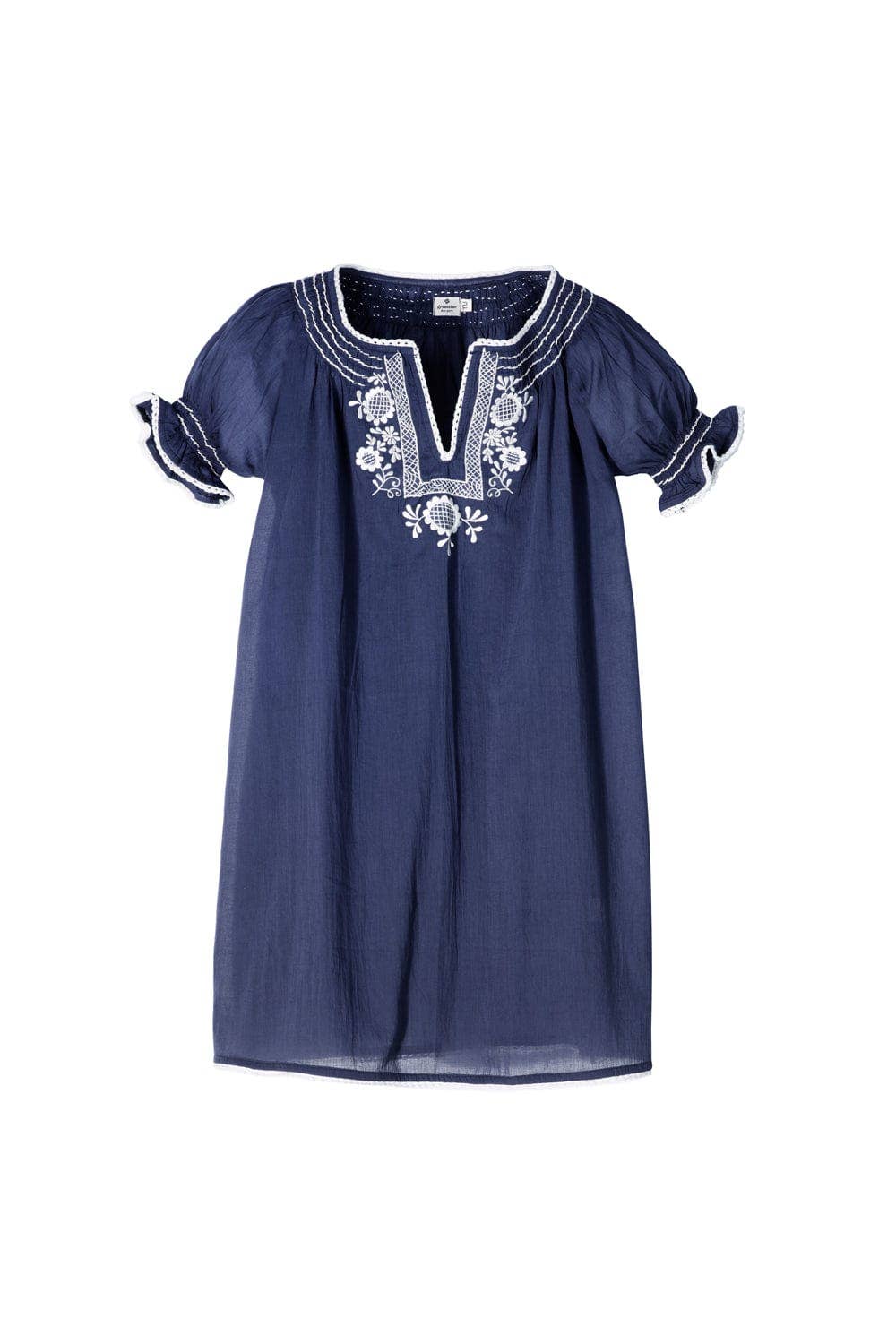 Germaine Des Pres Zoe Blue White Embroidery Dress, available at LaSource in Darien