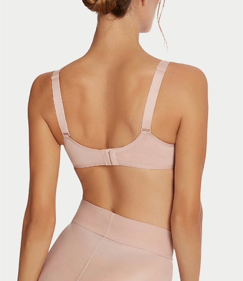 Wolford -Sheer Touch Bra in rose petal, available at LaSource in Darien. 