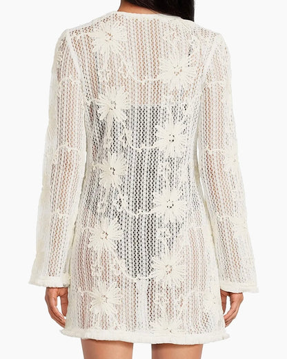 Cassie Embroidered Coverup Mini Dress