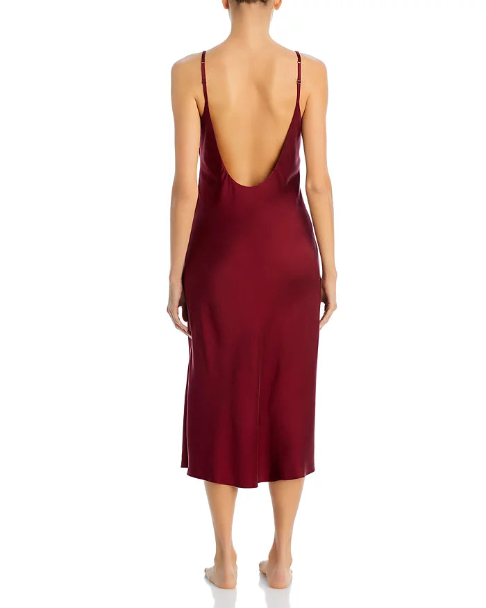 Lunya - Washable Silk Bias Slip Dress in Calliope Wine, available at LaSource in Darien