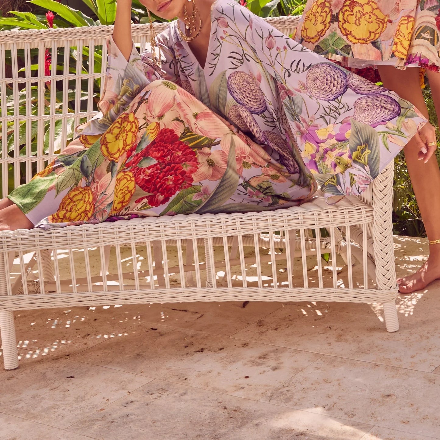 Carolina K Lena Kaftan in Floral Lilac available at LaSource in Darien