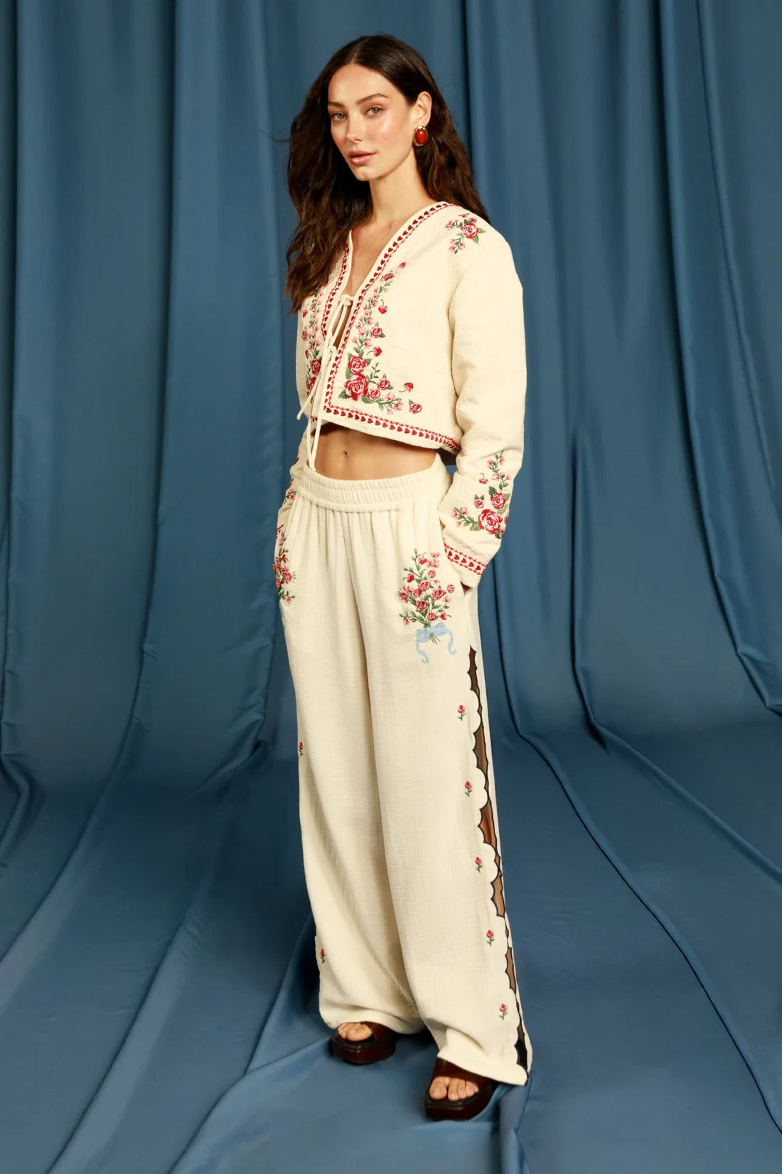 Embroidered Lilia Pants