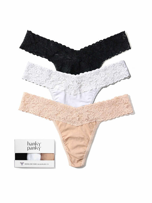 Cotton Original Rise Thong - 3 Pack