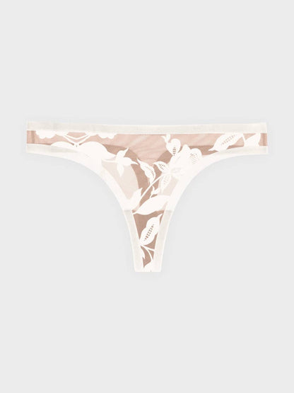 Sheer Flocked Thong