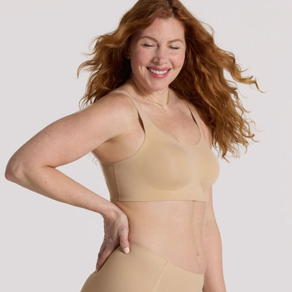 Evelyn &amp; Bobbie Structured Scoop Bra in Sand, available at LaSource in Darien.