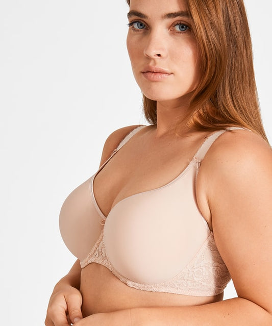 The Aubade Spacer T-Shirt bra in nude, available at LaSource in Darien.