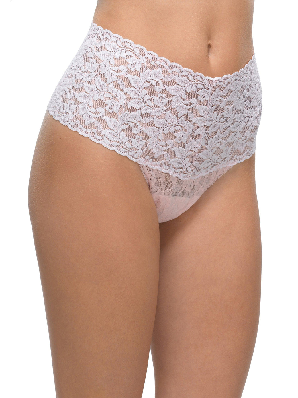 Hanky Panky retro lace thong in pink , available at LaSource in Darien.