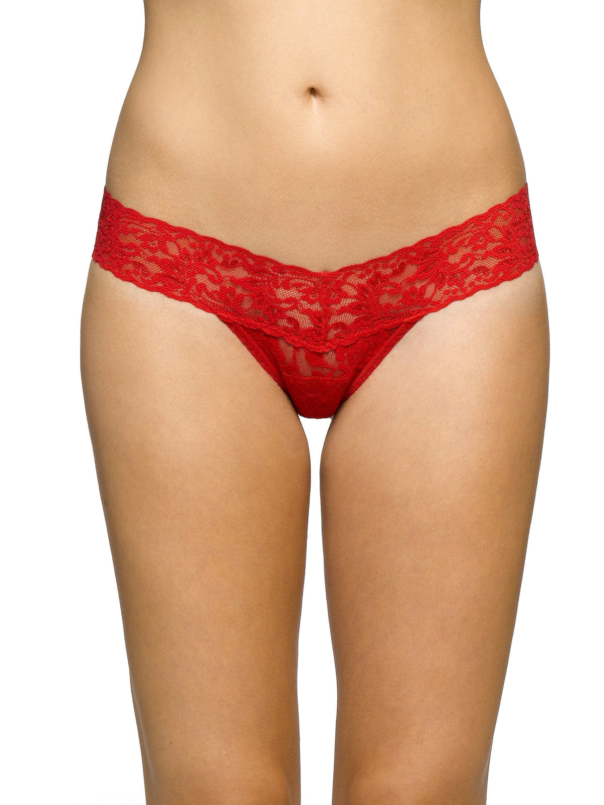 Signature Lace Lowrise Thong in red at LaSource in Darien