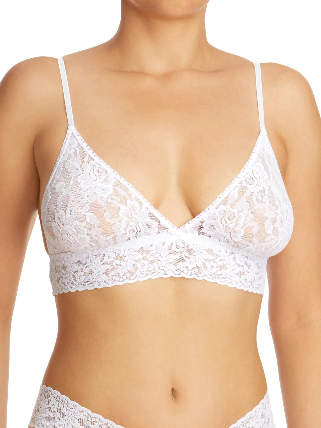 Hanky Panky - Signature Lace Triangle Bralette in White, available at LaSource in Darien