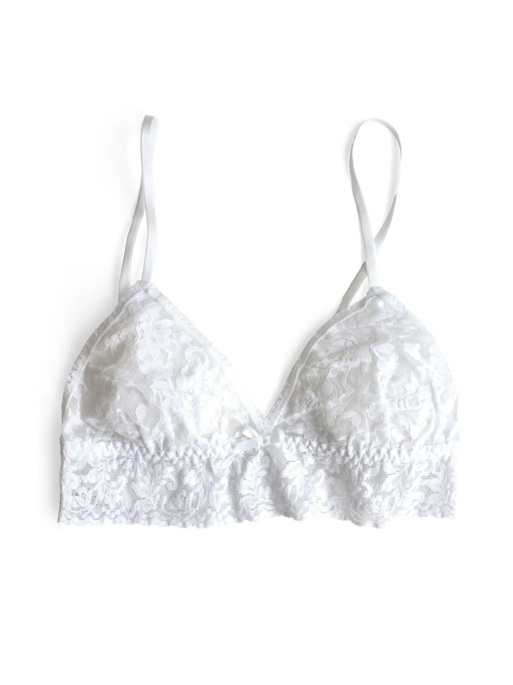 Hanky Panky - Signature Lace Triangle Bralette in White, available at LaSource in Darien