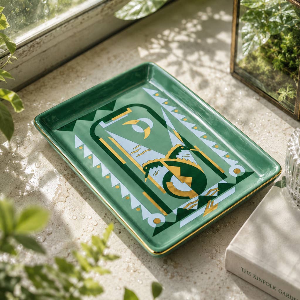 Deco Seahorse Ceramic Tray