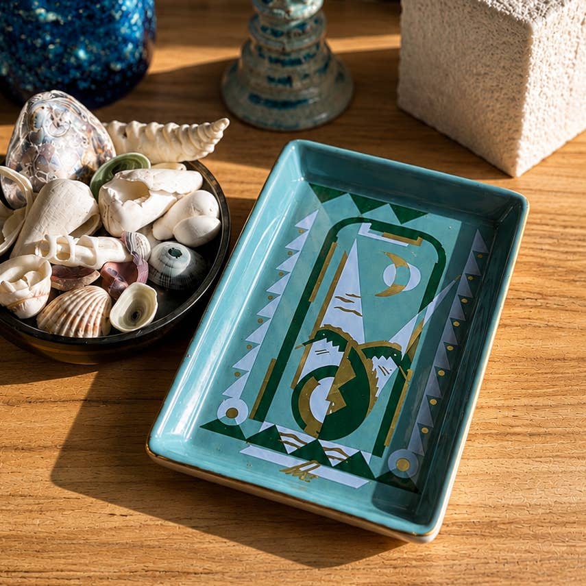 Deco Seahorse Ceramic Tray