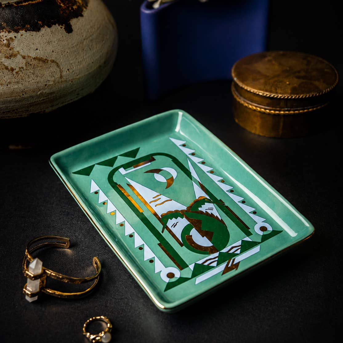 Deco Seahorse Ceramic Tray