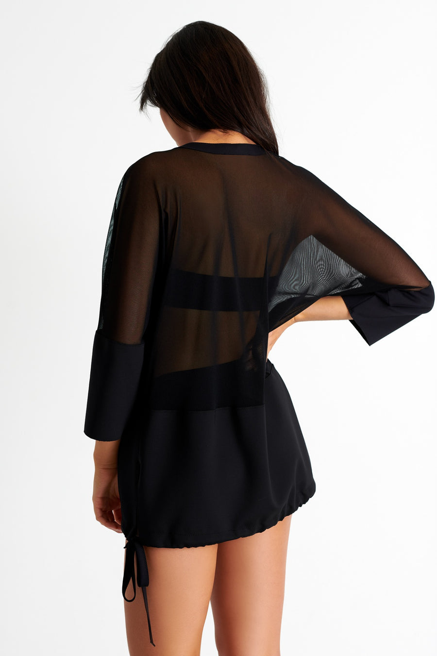  Shan - sheer tunic in caviar, available at LaSource Sheer Tunic in Darien