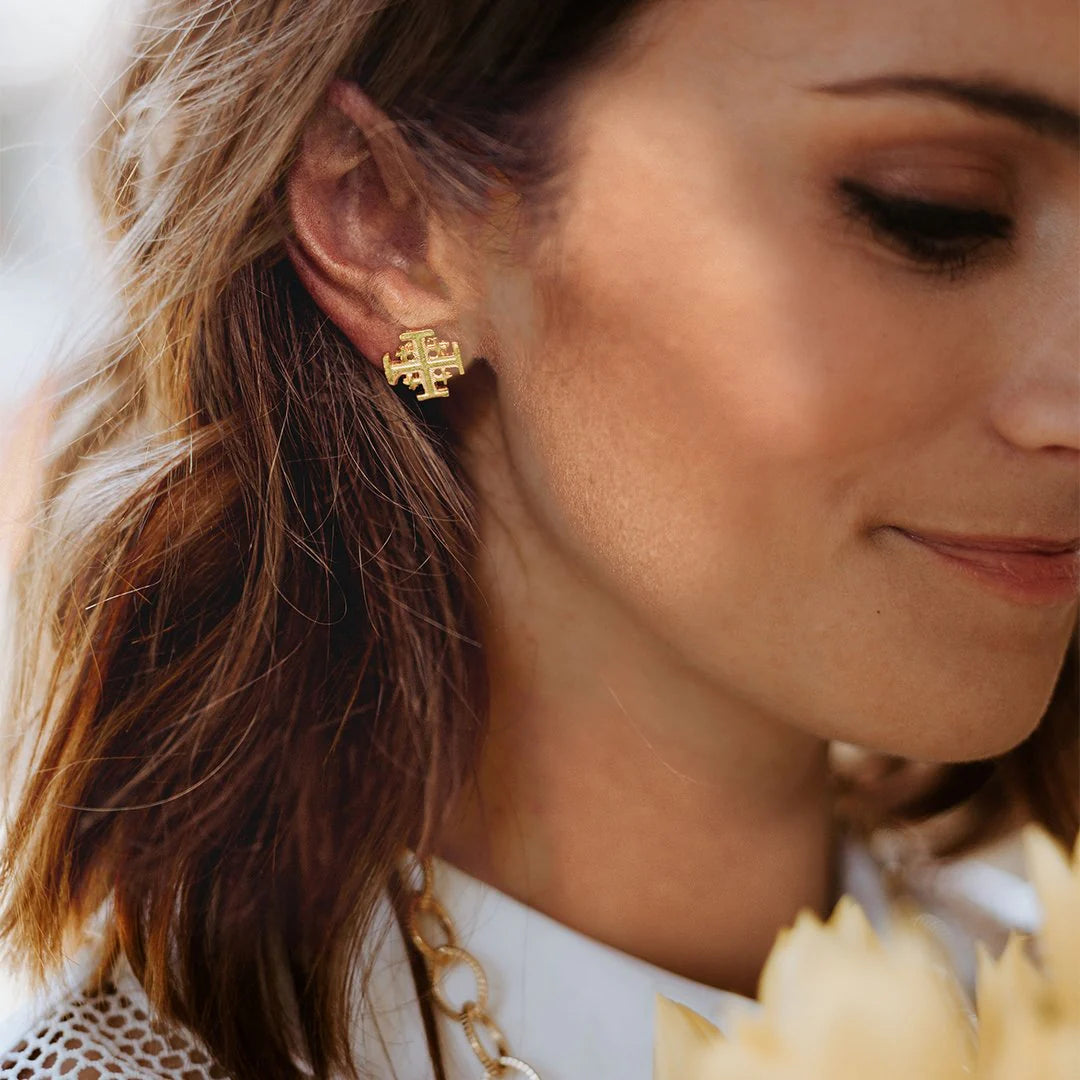 Jerusalem Cross Studs