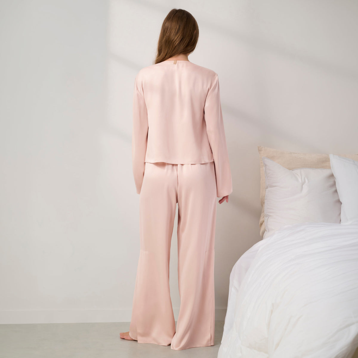 Washable Silk Tie Front Pant Set