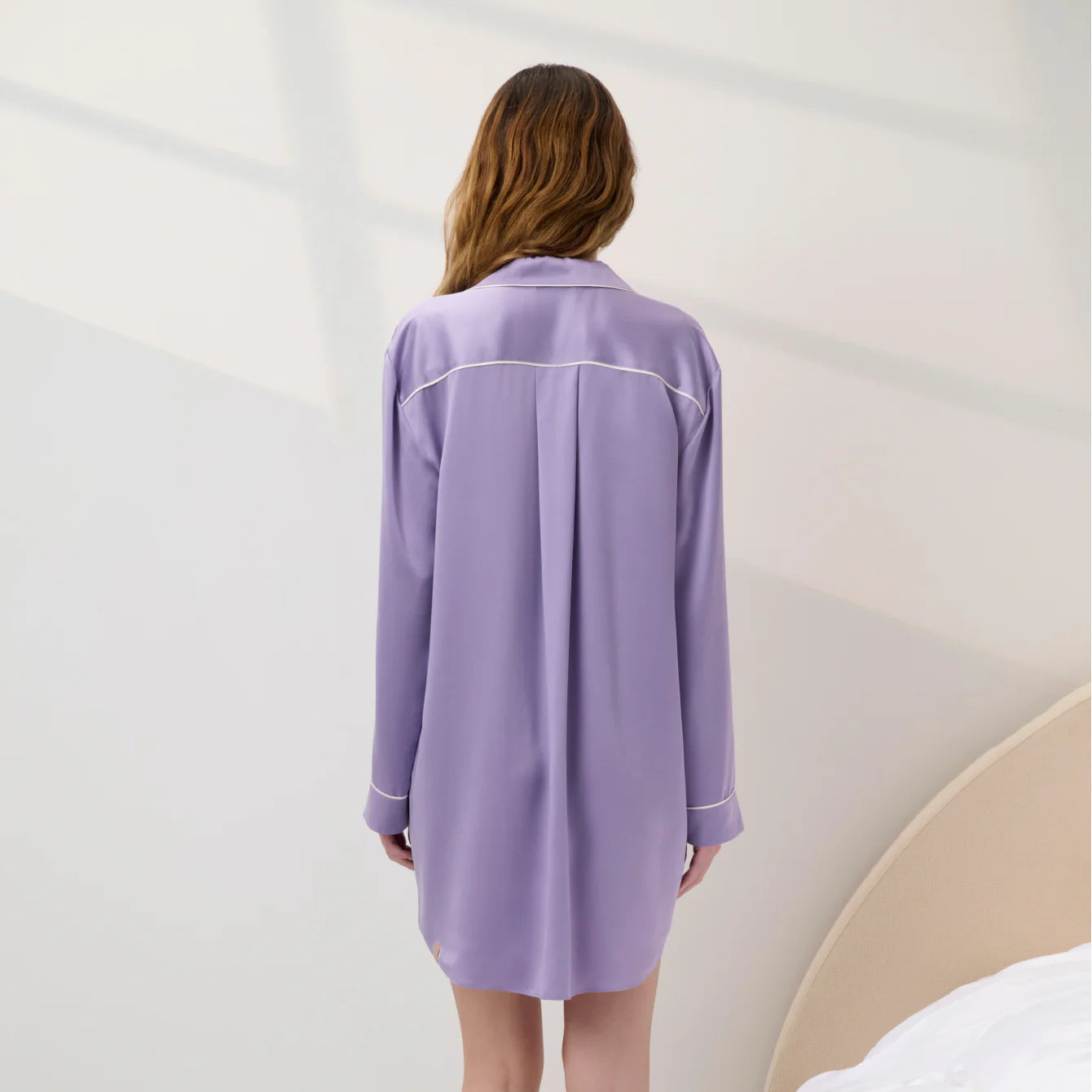 Washable Silk Sleep Shirt Dress