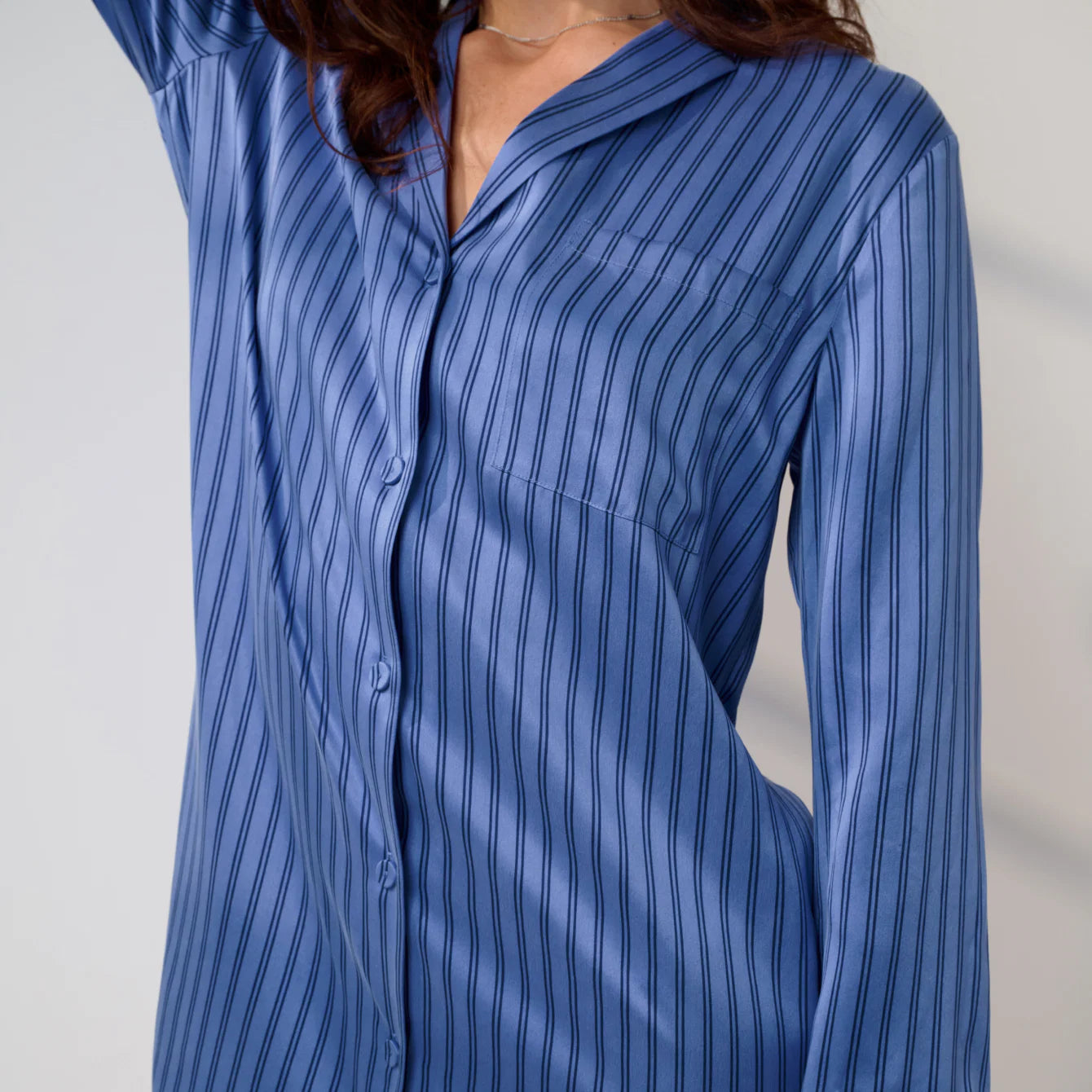 Washable Silk Sleep Shirt Dress