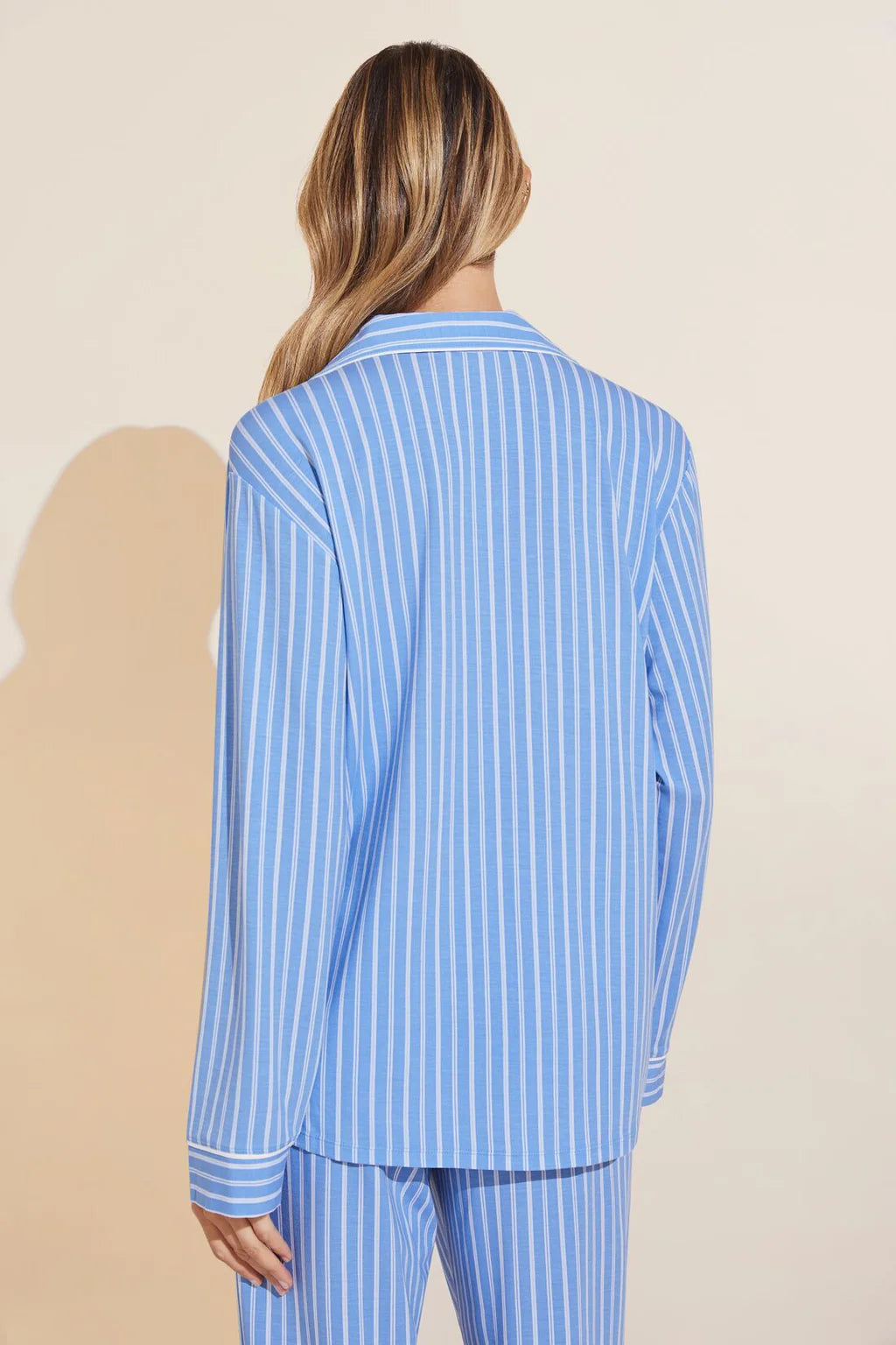 Eberjey - Gisele Printed TENCEL™ Modal Long PJ Set in  Nordic Stripes/Vista Blue/Ivory, available at LaSource in Darien