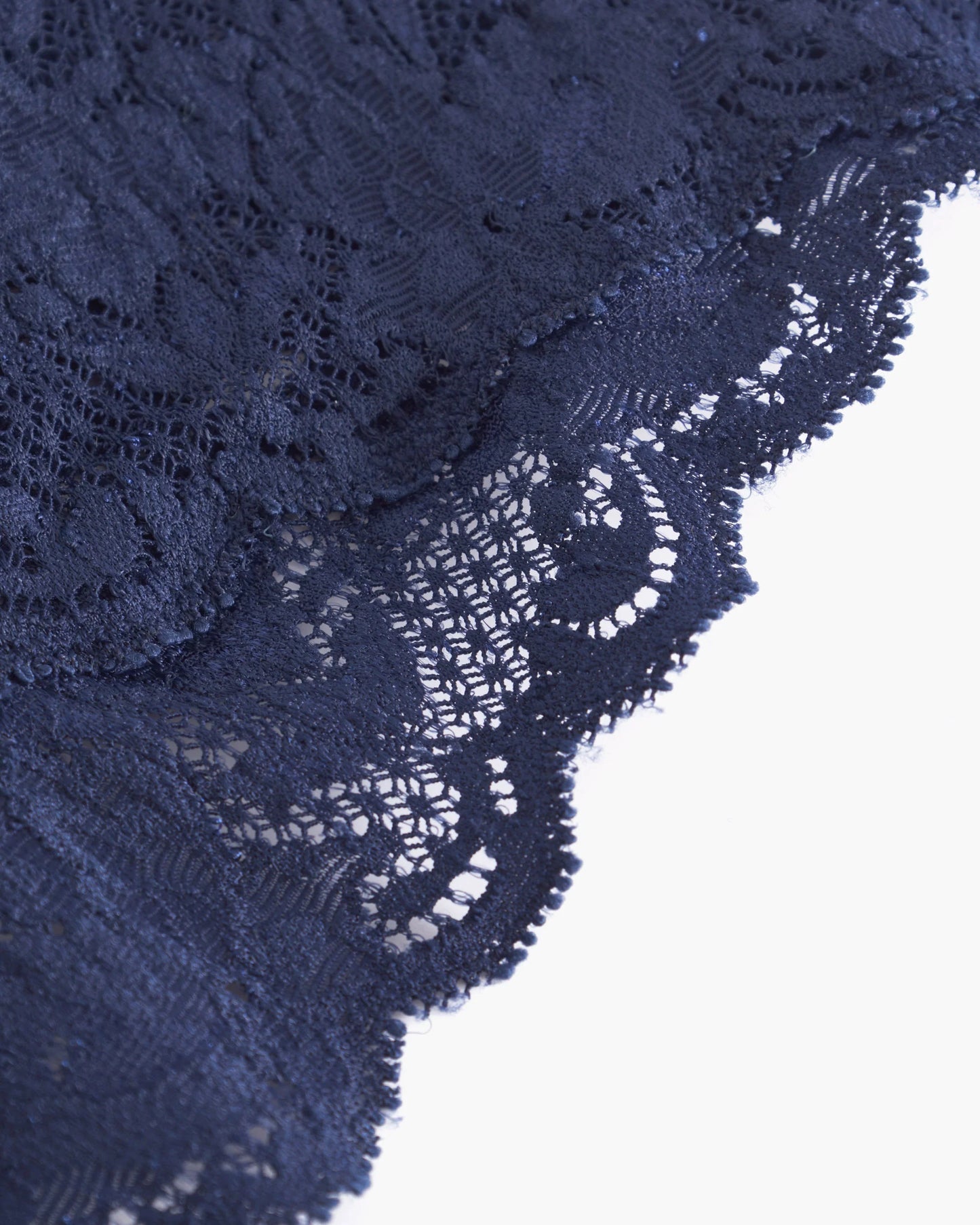Navy Lace fabric up close