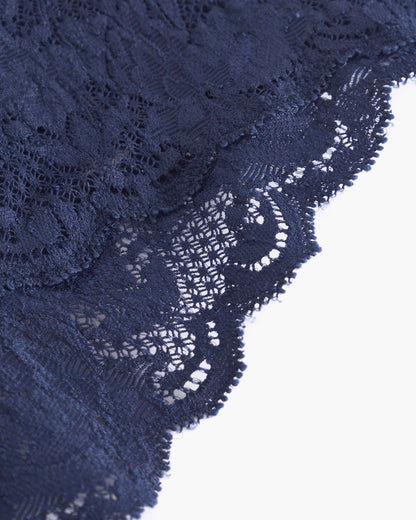 Navy Lace fabric up close