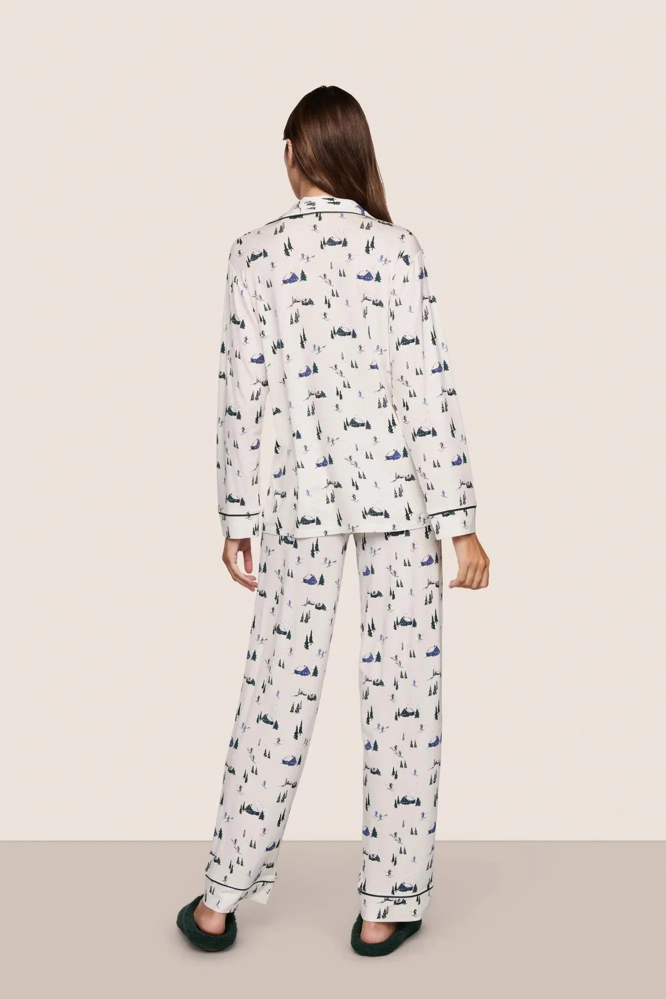 Gisele Printed Long PJ Set w/ Ribbon