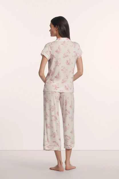 Gisele Printed Short Sleeve Cropped PJ Set