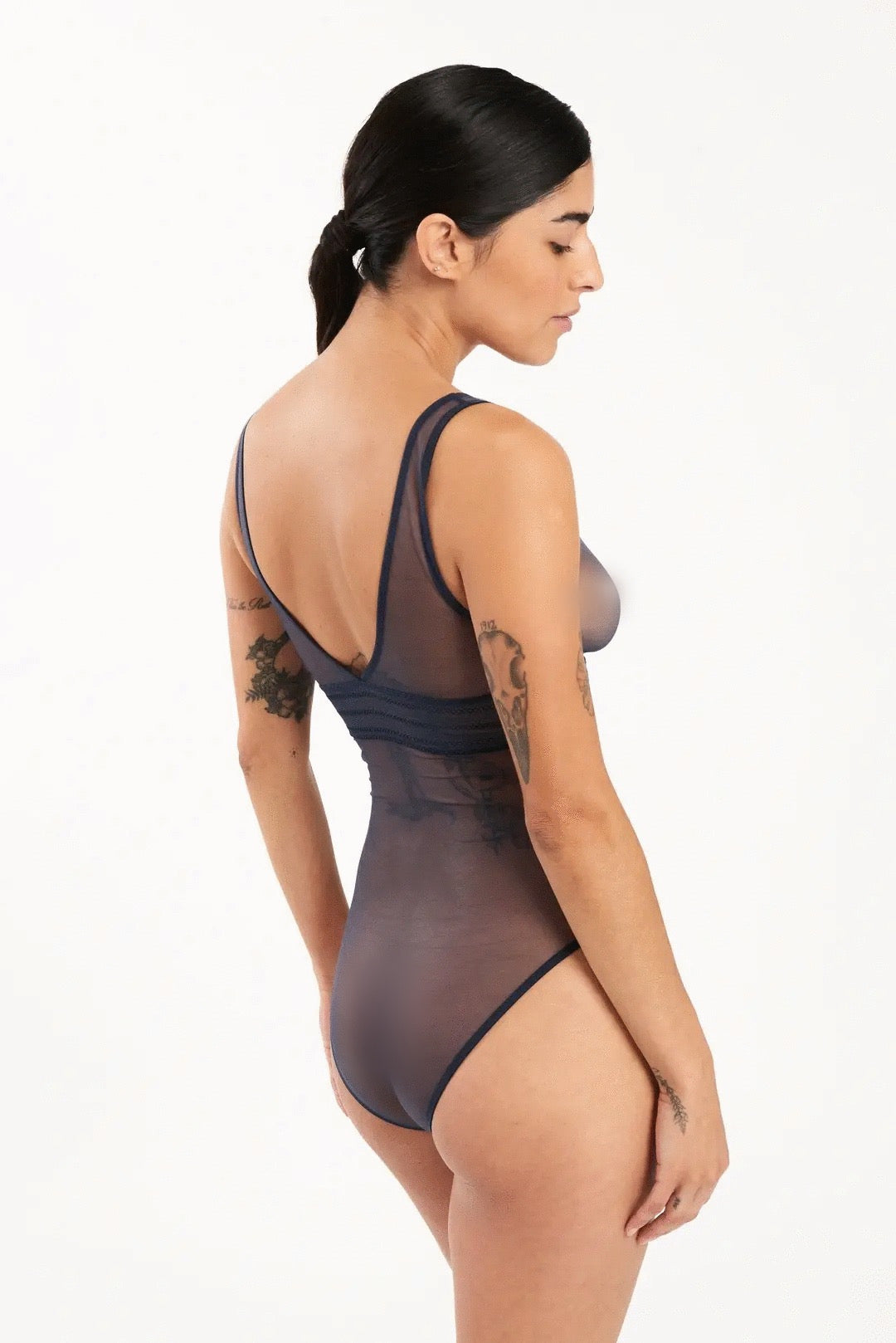 Lise Charmel Bare Soft Cup Bodysuit in midnight, available at LaSource in Darien