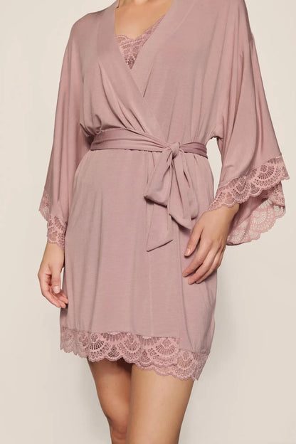 Mariana Kimono Robe with Lace