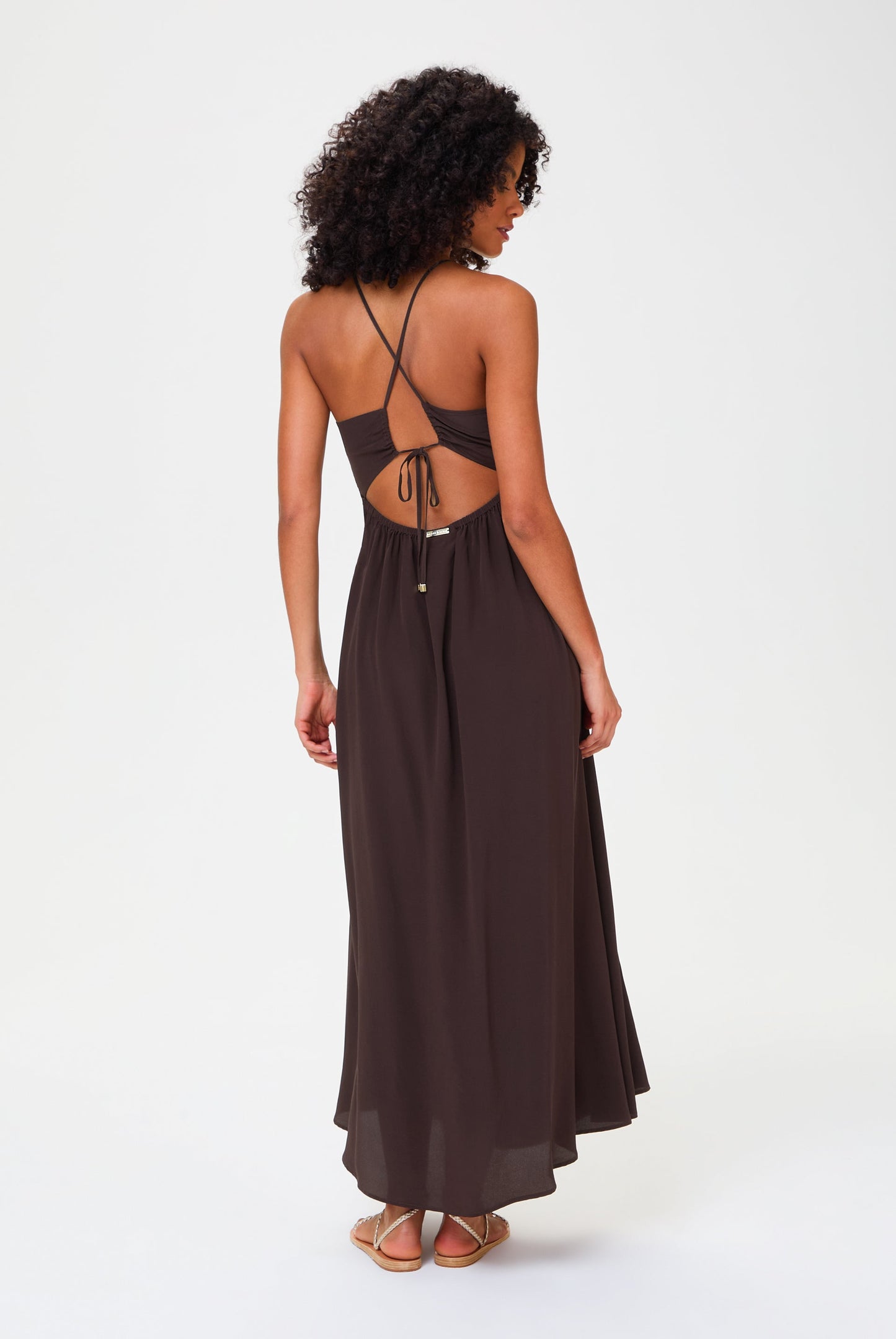 Coco Palm Silk Maxi Dress