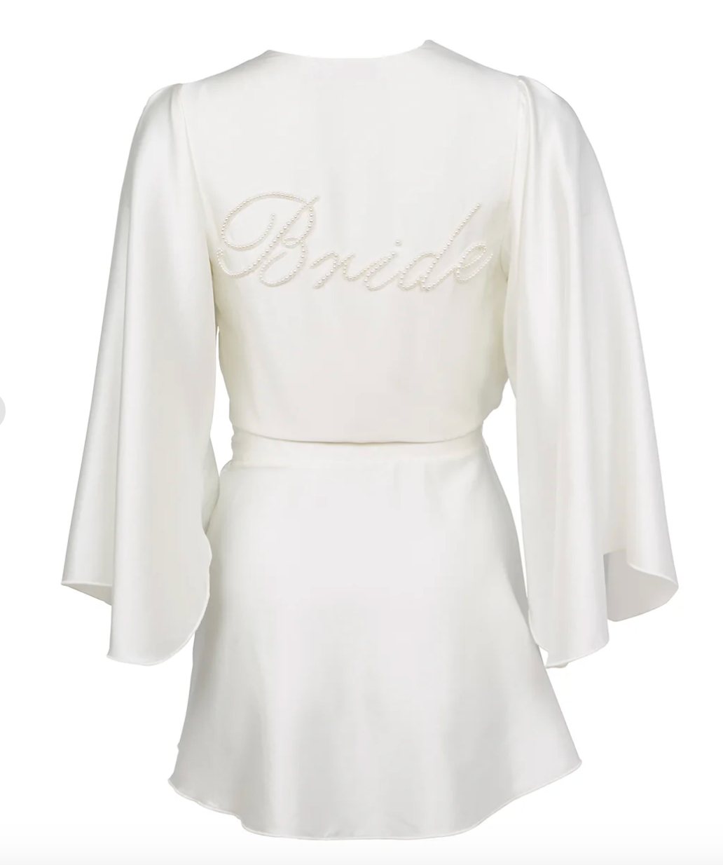 Fleur Du Mal - Bridal Angel Sleeve Robe in Ivory, available at LaSource in Darien