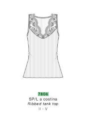 Ribbed Tank Top w/Lace